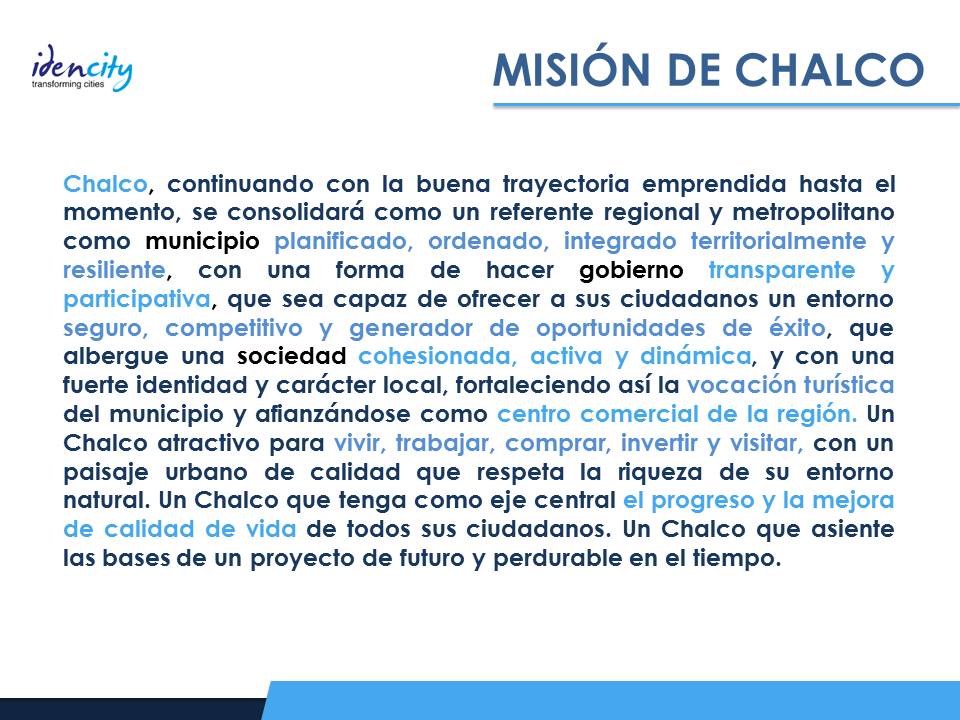 Plan de Ciudad de Chalco Mexico - Idencity